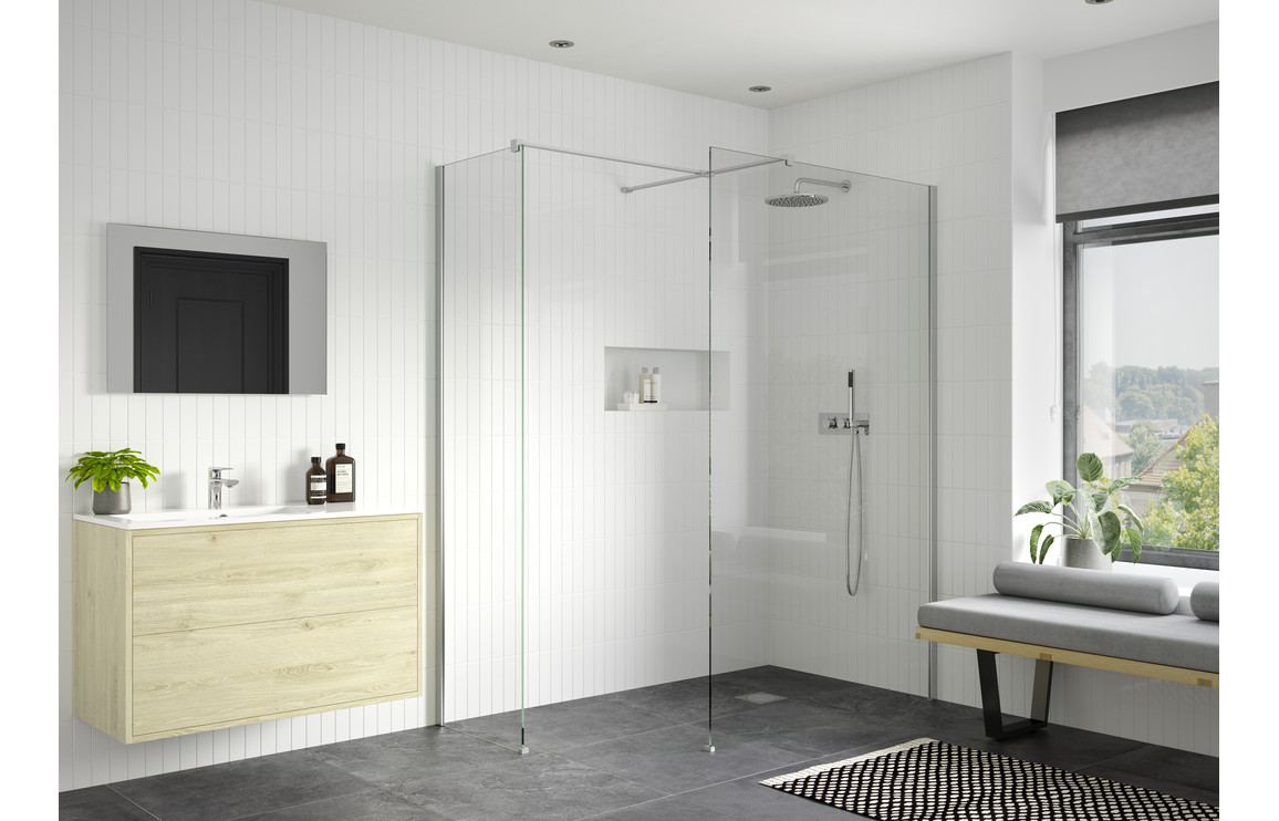Iconix 500mm Wetroom Side Panel & Arm - Chrome