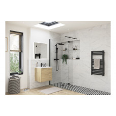 Iconix Optional 300mm Wetroom Splash Panel - Black