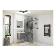 Iconix 1200mm Leaf Design Wetroom Panel - Black
