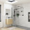 Iconix 1100mm 8mm Glass Wetroom Panel & Support Bar - Black