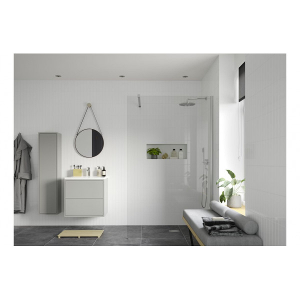 Iconix 1000mm Wetroom Panel & Support Bar - Chrome