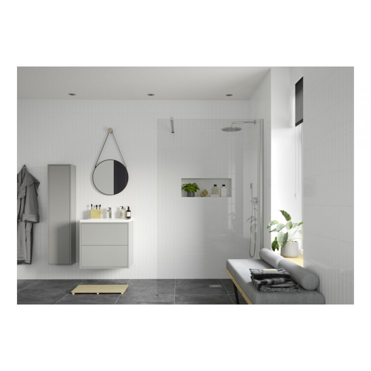 Iconix 1200mm Wetroom Panel & Support Bar - Chrome - Ebzone