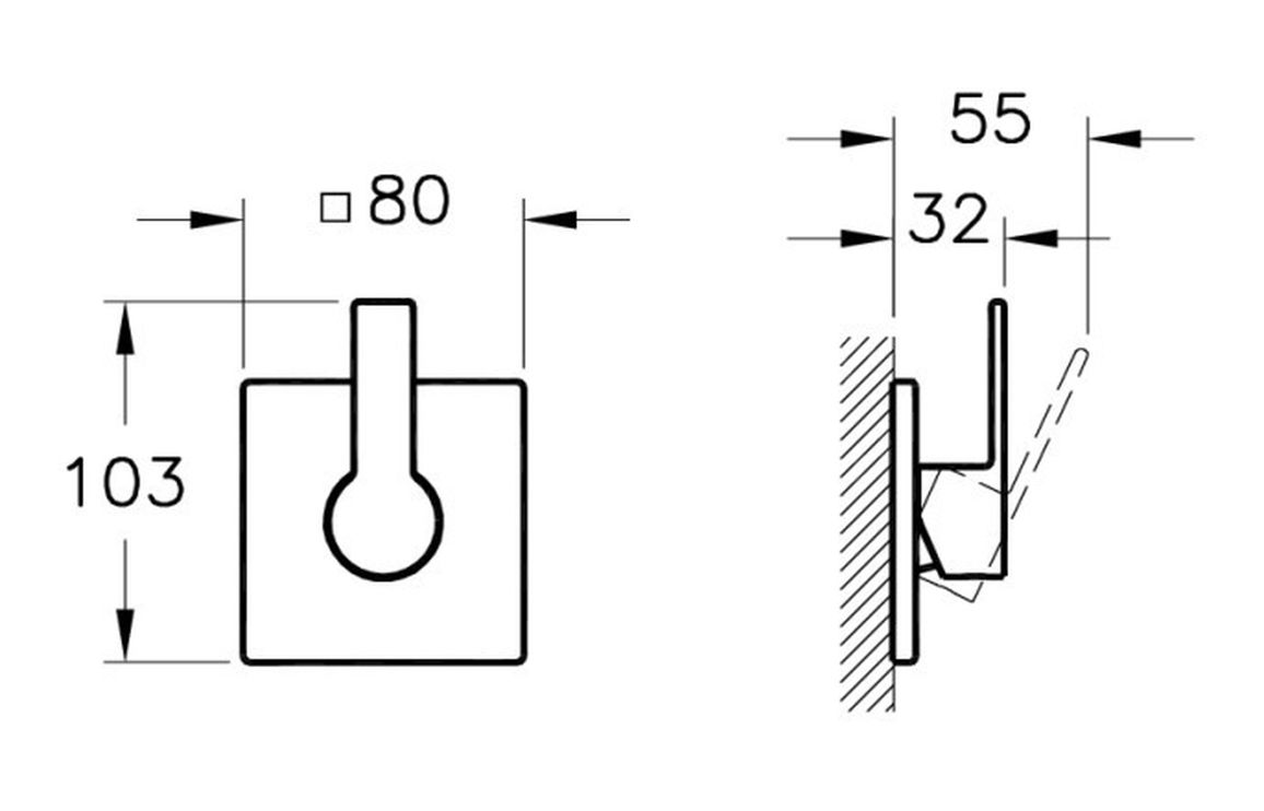 VitrA AquaCare Square Built-in Stop Mixer Valve - Chrome
