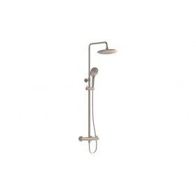 VitrA Aquaheat Bliss 240 Thermostatic Shower Column w/2-Function Overhead - Brushed Nickel