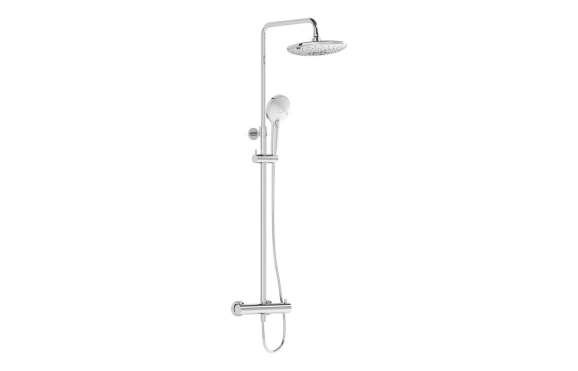 VitrA Aquaheat Bliss 240 Thermostatic Shower Column w/2-Function Overhead - Chrome