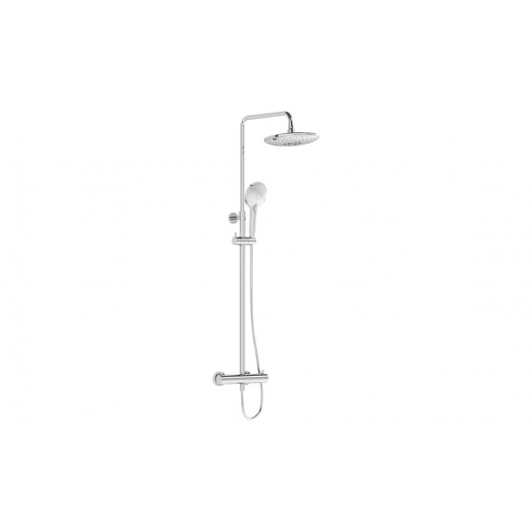 VitrA Aquaheat Bliss 240 Thermostatic Shower Column w/2-Function Overhead - Chrome