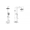 VitrA Aquaheat Bliss 240 Thermostatic Shower Column w/2-Function Overhead - Chrome