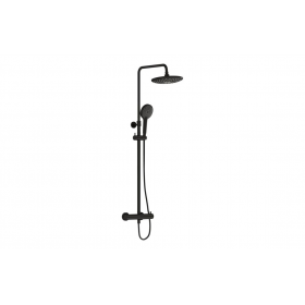 VitrA Aquaheat Bliss 240 Thermostatic Shower Column w/2-Function Overhead - Matt Black
