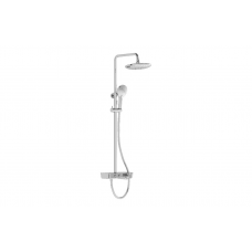 VitrA Aquaheat Charm 240 Shower Set w/2-Function Overhead & Shelf - Chrome