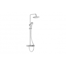 VitrA Aquaheat Charm 240 Shower Set w/2-Function Overhead & Shelf - Chrome
