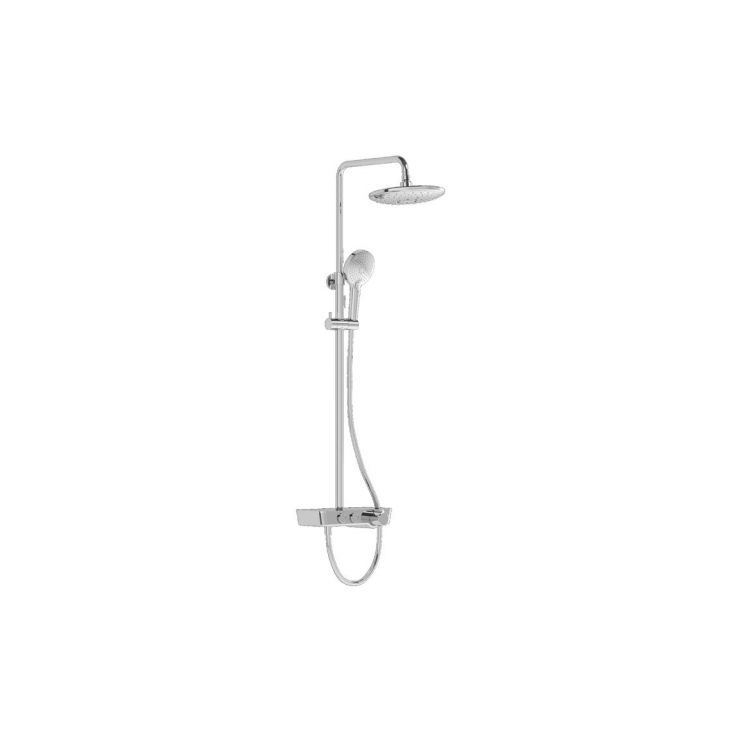 VitrA Aquaheat Charm 240 Shower Set w/2-Function Overhead & Shelf - Chrome