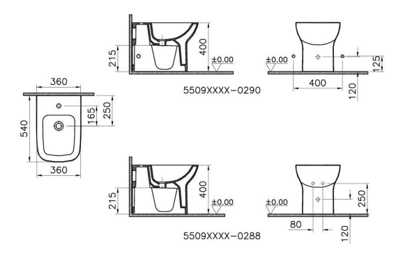 VitrA S20 Back to Wall Bidet - White