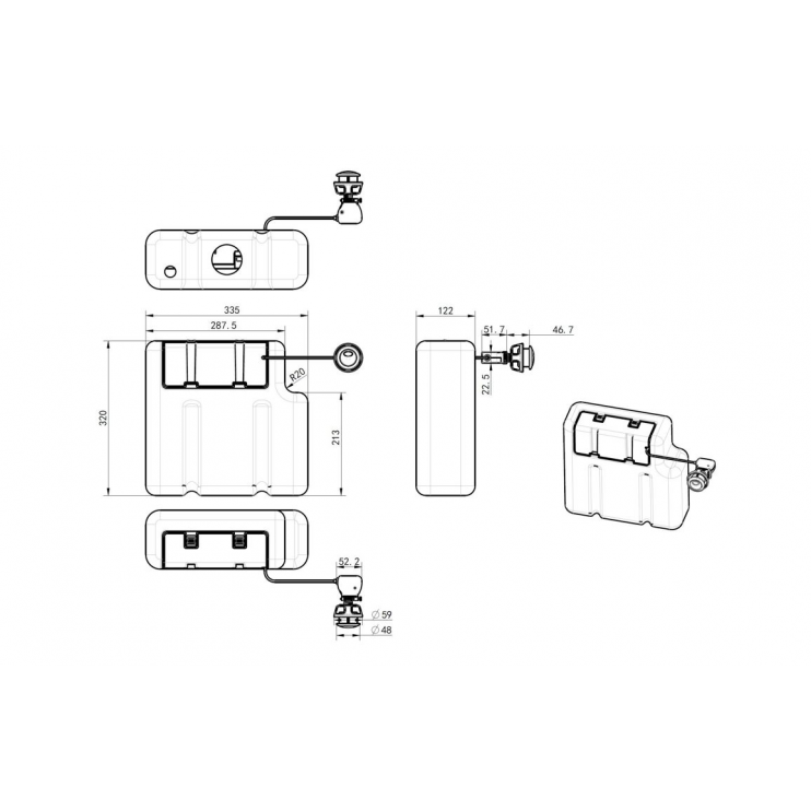 Concealed Cistern (Side Inlet)