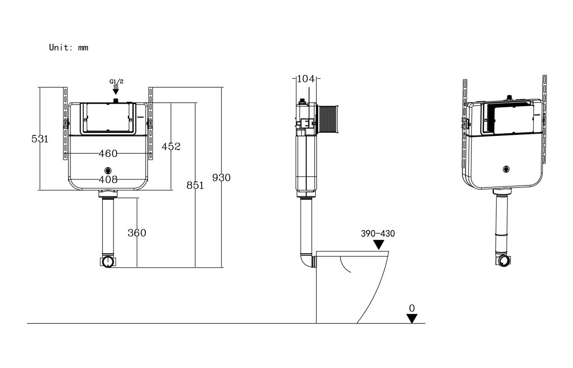 Slim Concealed Cistern
