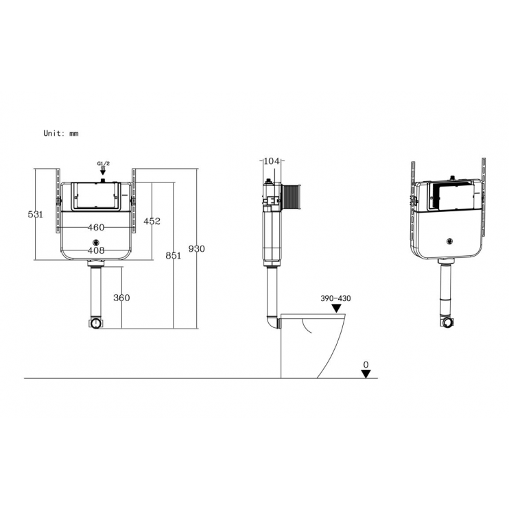 Slim Concealed Cistern