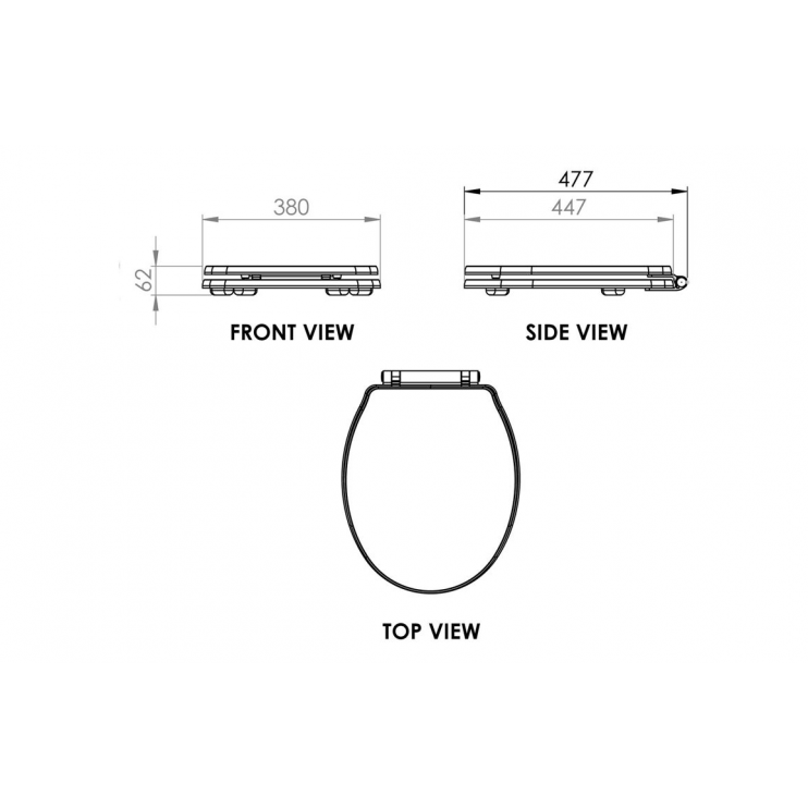 Sherbourne Soft Close Toilet Seat - Satin White Wood Effect