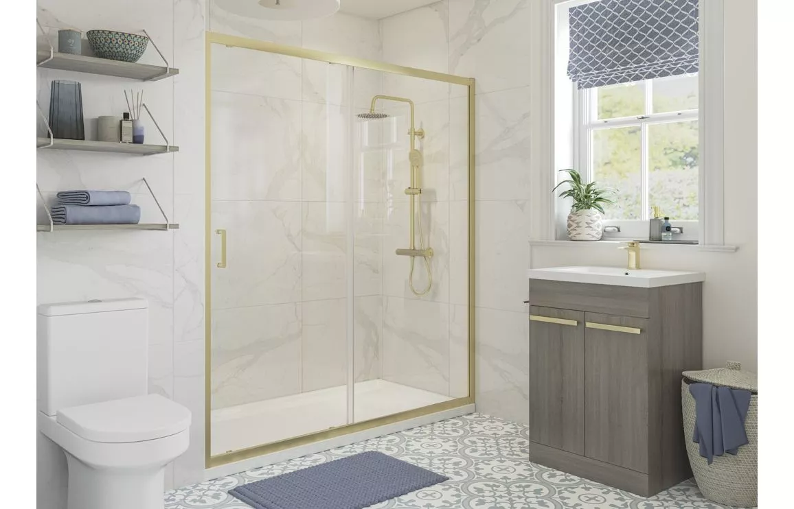 Sliding Shower Doors Brushed Brass