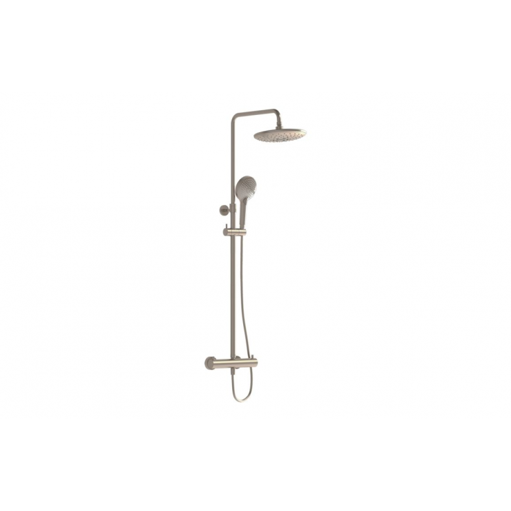 VitrA Aquaheat Bliss 240 Thermostatic Shower Column w/2-Function Overhead - Brushed Nickel VitrA Aquaheat Bliss 240 Thermostatic Shower Column w/2-Function Overhead - Brushed Nickel
