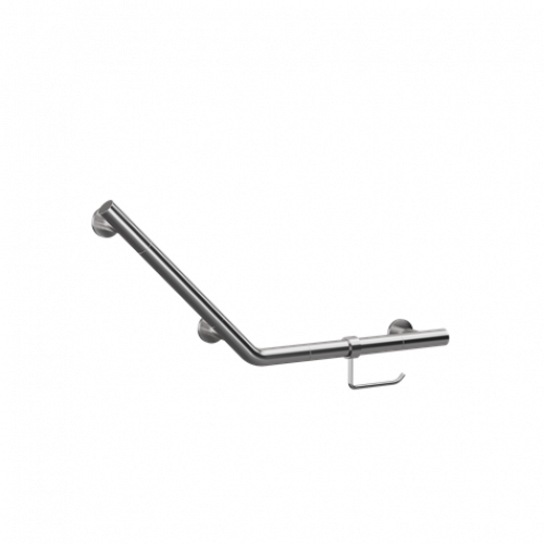 Crosswater Angled Grab Bar & WC Roll Holder 719 x 332mm Chrome