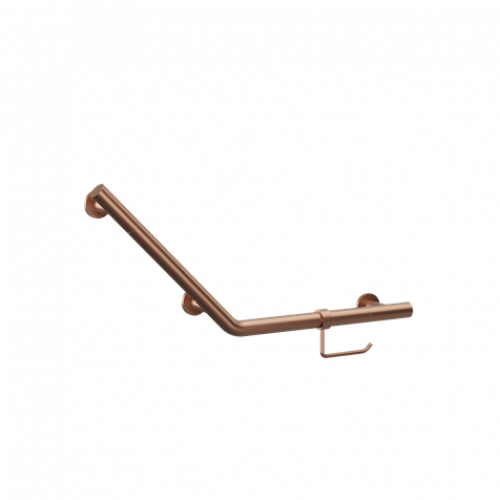 Crosswater Angled Grab Bar & WC Roll Holder 719 x 332mm Brushed Bronze