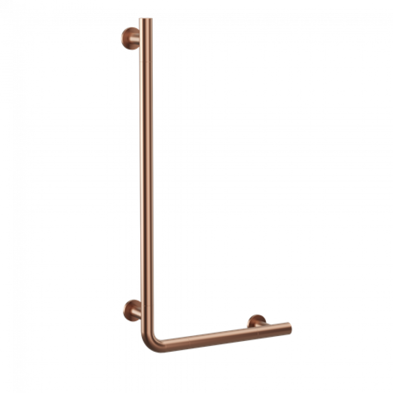 Crosswater Right Angle Grab Bar 843 x 446mm Brushed Bronze