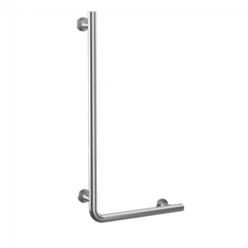 Crosswater Right Angle Grab Bar 843 x 446mm Brushed Stainess Steel