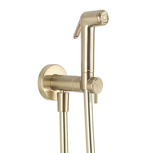 MPRO Integrated Douche Valve, Handset & Holder Brushed Brass
