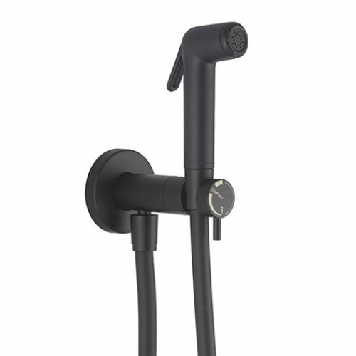 MPRO Integrated Douche Valve, Handset & Holder Brushed Matt Black