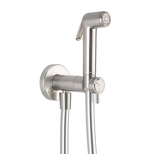 MPRO Integrated Douche Valve, Handset & Holder Brushed Stainless Steel Effect