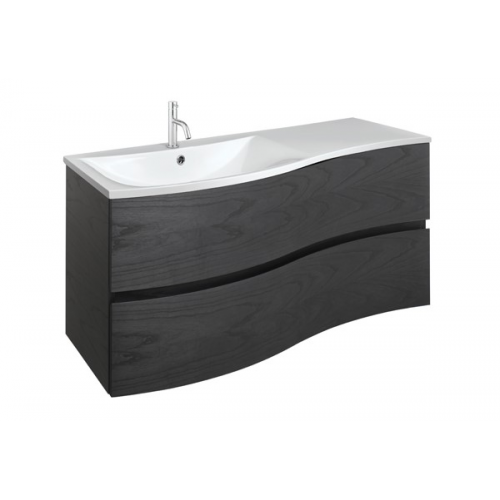 Crosswater Svelte 1000 Unit & Cast Mineral Marble Basin in Ash Veneer with Svelte 100 Cast Mineral Marble Basin