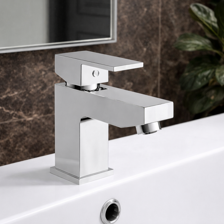 Ponza Basin Mixer & Waste - Chrome Bathroom Taps