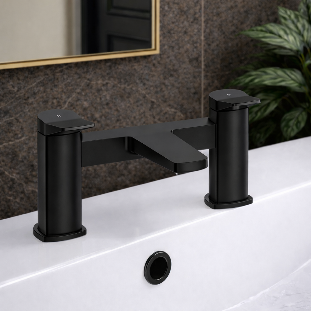 Nancy Bath Filler - Matt Black Bathroom Taps