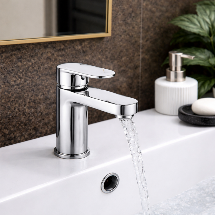 Santo Basin Mixer & Waste - Chrome Bathroom Taps