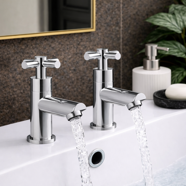 Orford Basin Taps - Chrome Bathroom Taps