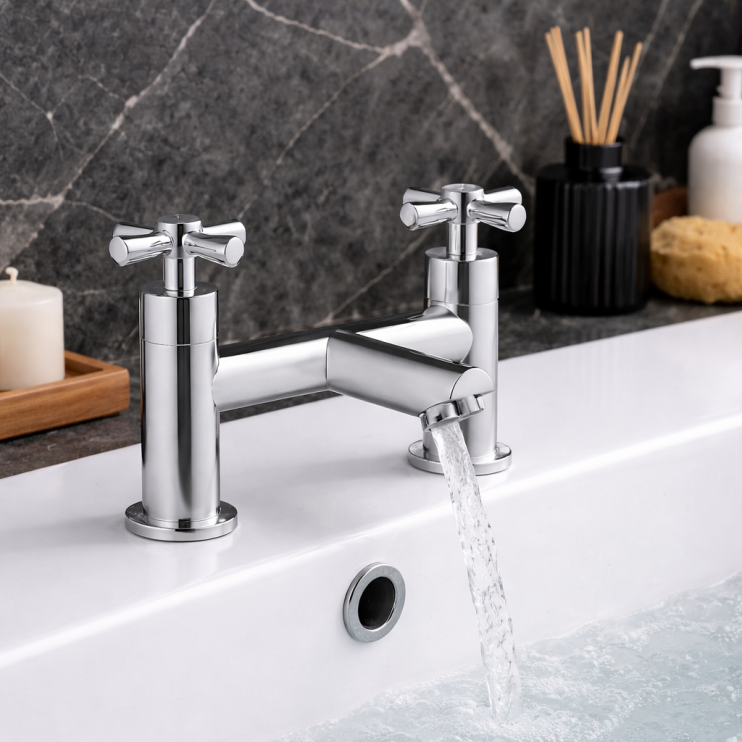 Orford Bath Filler - Chrome Bathroom Taps