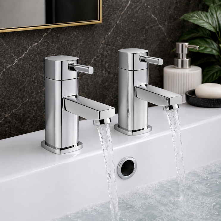 Toulon Basin Taps - Chrome Bathroom Taps