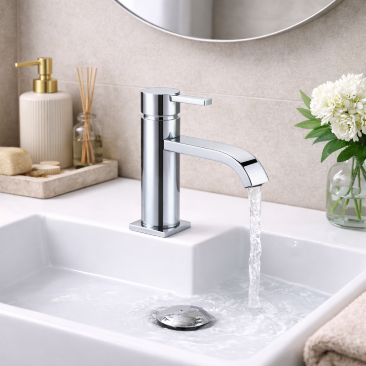 Forio Basin Mixer - Chrome Bathroom Taps