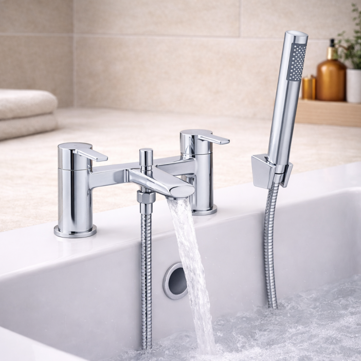 Evola Bath/Shower Mixer - Chrome Bathroom Taps