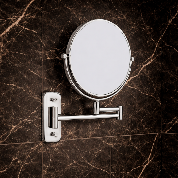 Origins Living Mason Reversible 5x Magnifying Wall Mirror - Brushed Nickel MSN-007520-BN