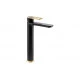 Abode Levarto Tall Basin Mixer - Matt Black & Brass