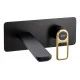 Abode Levarto Wall Mounted Basin/Bath Mixer - Matt Black & Brass