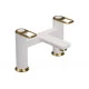 Abode Levarto Deck Mounted Bath Filler - Matt White & Brass