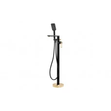 Abode Levarto Floor Standing Bath Shower Mixer - Matt Black & Brass