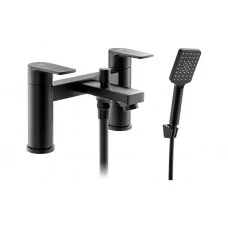 Abode Aquip Deck Mounted Bath Shower Mixer - Matt Black Bathroom Taps