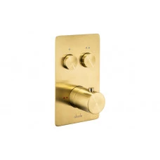 Abode Uno Concealed Push Button Shower (2 Exit) - Brushed Brass