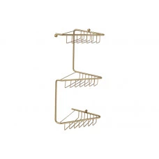 Elena 3-Tier Corner Shower Caddy - Brushed Brass