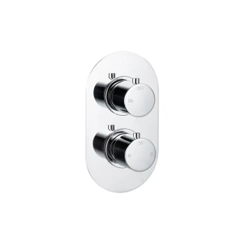Aurora Thermostatic Single Outlet Twin Shower Valve - Chrome