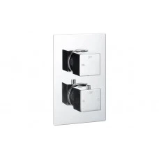 Cosmic Thermostatic Single Outlet Twin Shower Valve - Chrome
