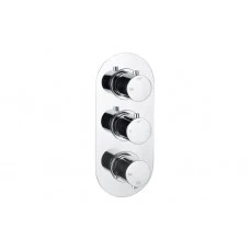 Aurora Thermostatic Two Outlet Triple Shower Valve - Chrome