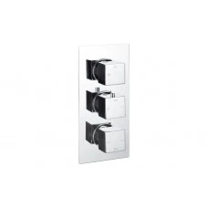 Cosmic Thermostatic Three Outlet Triple Shower Valve - Chrome